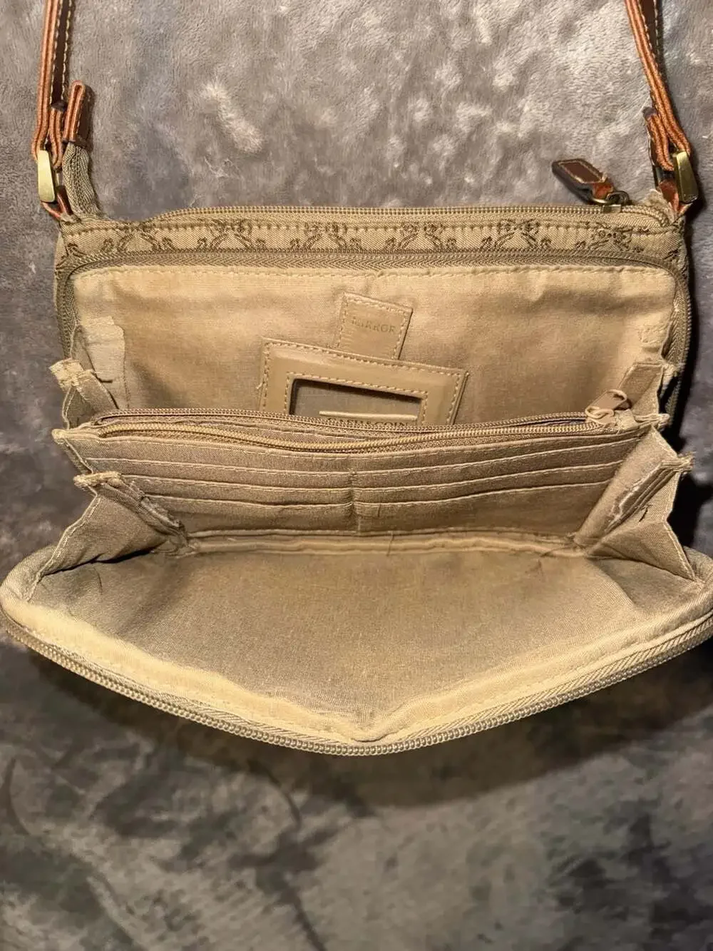 Rosetti Monogram Print Crossbody Bag with Built-in Wallet